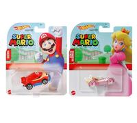 Hot Wheels Super Mario Character Cars - Mario & Princess Peach Die-Cast scala 1:64, età 3+ (confezione da 2)