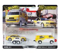 MATTEL HOT WHEELS JFM93 BMW - VAN WITH TRAILER + 3-SERIES M3 (E36) 1992 - YELLOW