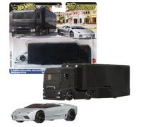 Hot Wheels Team Transport Pack Lamborghini Reventon Roadster Flipside Hauler - Set di auto Die-Cast e trasportatore per bambini dai 3 anni in su