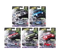 Hot Wheels Terra Trek Off-Road Collection, set di 5 auto pressofuse, Hummer H1, Jeep Gladiator, Datsun King Cab, Toyota Land Cruiser, Mitsubishi Pajero FPY86-961C