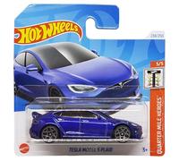 Hot Wheels - Tesla Model S Plaid - Quarter Mile Heroes 5/5 - HRY91 - Short Card - Blu scuro - Mattel 2024 - 1:64