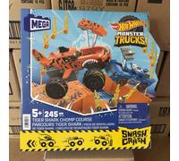 MEGA Hot Wheels Monster Trucks Building Toy Car, Smash & Crash Tiger Shark Chomp