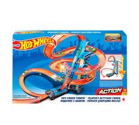 Hot Wheels- Torre Scontri Estremi, Pista Alta 83 cm con Booster Motorizzato, Pista Arancione e 1 Veicolo, Giocattolo per Bambini 5+Anni, GJM76