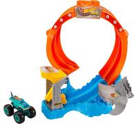 Hot Wheels Toy Monster Trucks - Kit treno con cavatappi e veicolo Mega-Wrex in scala 1:64, Loop-Warf per sconfiggere Nemesis