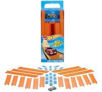 Hot Wheels- Track Builder 15 Rettilinei e 1 Macchinina e Altri Accessori, Giocattolo per Bambini 4+Anni, BHT77