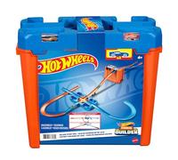 Hot Wheels Track Builder Deluxe Stunt Box e Macchinina in Scala 1:64 | Crea diverse configurazioni di pista con 25 pezzi, inclusa la scatola contenitore, GGP93