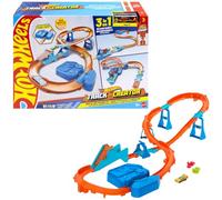 Hot Wheels - Boosted Jump Speedway, set pista con box deluxe da costruire e booster motorizzato, macchinina in scala 1:64 inclusa, giocattolo per bambini, 5+ anni, JDB49