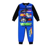 Hot Wheels Tuta intera per bambini in pile da corsa con macchina da corsa, blu