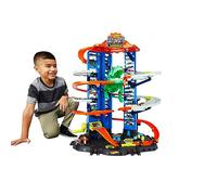 Hot Wheels Ultimate Garage - Set di Gioco e 2 Macchinine | Set pista con Robo T-Rex, più livelli per gare, acrobazie e rimessaggio, oltre 100 veicoli giocattolo in scala 1:64, GJL14