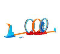 Hot Wheels Ultra Hots - Pista Triplo Loop, playset con 3 loop e 1 macchinina in scala 1:64 inclusa, collegabile ad altri set Hot Wheels e pieghevole per riporlo, giocattolo per bambini, 4+ anni, HPX93