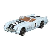 Hot Wheels Veicolo da collezione in pressofusione vintage Racing Club - Auto sportiva decappottabile azzurra - Ispirato alla Corvette del 1955 - HRT81-2/6