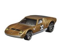 Hot Wheels Veicolo da collezione in pressofusione vintage Racing Club - Auto sportiva dorata - Ispirato alla Lamborghini Miura SV del 1971 - HRT81-4/6