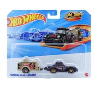 Hot Wheels Veicolo pressofuso Porsche 911 fuoristrada della flotta della pista [nero e marrone], scala 1:64