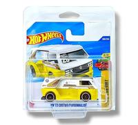 Hot Wheels VW T3 Custom (bianco e giallo) 3/10 Peak Pursuit - 2025-200/250 (scheda corta) - include una custodia protettiva KLAS Car Keeper - JBC05