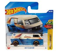 Hot Wheels VW T3 Custom JBB21 Peak Pursuit 3/10 Short Card Volkswagen Bus bianco blu rosso VW licenza Mattel 2025 1:64