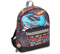 Hot Wheels - Zaino grande per bambini, per scuola e viaggi, con scomparto per bottiglia, motivo: macchine