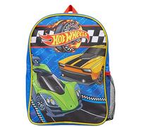 Hot Wheels Zaino per bambini e ragazzi, per la scuola, colore blu, zaino da viaggio per bambini con tasca per bottiglie