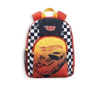 Hot Wheels Zaino rosso Cars Boys | Design a scacchiera con tasca frontale con zip e tasca laterale in rete | Manici imbottiti per la scuola | Zaino per il ritorno a scuola Merch