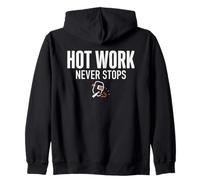Hot Work Never Stops Welder Welding Blue Collar Job Work Felpa con Cappuccio