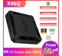 Hot X96Q Android 10.0 Fast Smart TV Box 2 GB 16 GB Allwinner H313 Quad Core 4K VS X96 Set Top Box Netflix Spedizione veloce 2 + 16 FHD football