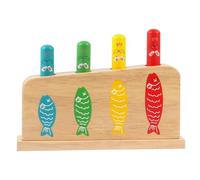 Hotainoys 1 Set Giocattolo Pop-up per Bambini Giocattolo Pop-up in Legno Multicolore con 4 Modelli di Gatti Bastoncini da Gioco Educativi Montessori per Bambini Ragazzi Ragazze dai 3 Anni in su -