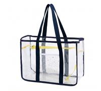 Hotainoys Borsa da spiaggia trasparente, borsa da donna in PVC trasparente impermeabile addensato - stelle blu navy, da spiaggia 14, 6x6, 3x10, 4 pollici