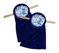 Hotainoys Borsa per la decima della chiesa con manico in legno Borsa per la raccolta della chiesa blu da 2 pezzi