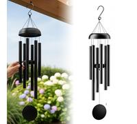 Hotainoys Campanelli Eolici in Metallo, Campanelli Eolici Sospesi da 37 Pollici Commemorativi in Alluminio per Esterni per Portico, Giardino e Patio, Memoriale Nero