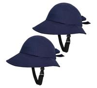 Hotainoys Casco da Bici da Donna 2 Pezzi, Cappello da Pescatore con Casco - Cappello da Incidente con Protezione Solare a Tesa Larga, Blu Navy, Bici