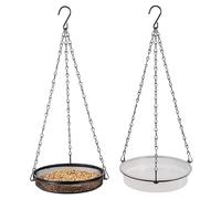 Hotainoys Mangiatoia per Uccelli da Appendere all'Esterno, mangiatoia per Uccelli in Metallo 2 in 1 e Vasca per Selvatici con Vassoio Rete e Ciotola per l'acqua per Giardino, Patio o Cortile.