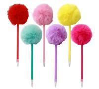 Hotainoys Penna Pom Pom da 6 pezzi, penna soffice e carina con pompon sfocato per ragazze della scuola, penne novità per San Valentino