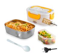 Hotbox Lunch Box Scaldavivande Elettrico 65W con Contenitori in Acciaio