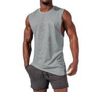 HOTCAT Canottiera da uomo, senza maniche, per palestra, sport, da uomo, per il fitness, grigio., L