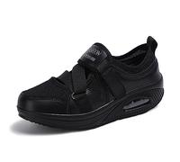 Hotcham Scarpe Dimagranti Dimensione Scarpe da Passeggiata Sneakers Forma Piatto Peso Scarpe Aria Leggero Engrener Elastico Sport in Yoga Slip On Non Cher Formatori in Piatto Mesh Estate,Nero,EU40