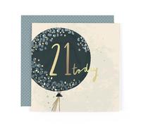 Hotchpotch Lussuoso biglietto di auguri per 21° compleanno, moderno, Londra, 15 x 15 cm