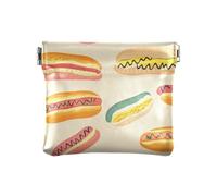 Hotdogs Semplice Cibo PU Cuoio Cambiare Borsa Comodo Card Key Organizer per Donna Ragazza