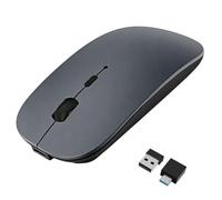 HOTDREAM Mouse Bluetooth wireless ricaricabile per MacBook Pro/Air/iPad Air/iPad Pro/Laptop/Tablet/iPhone/PC, Bluetooth 5.2/3.0 e mouse Dual Mode 2.4GHz, grigio