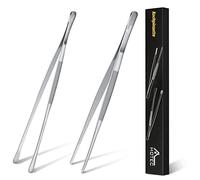 Hotec NZ-S02 - Pinze da barbecue e pinzette in acciaio inox, 30 cm, utilizzabili come pinze professionali per cucinare, grigliare e forno