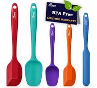 Hotec Spatole in Silicone da Cucina Utensili Cucchiaio, Spatola per Dolci, per Cottura e Miscelazione, Resistenti al Calore,Padella Antiaderente, 5 Pezzi