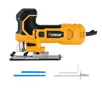 Hoteche Seghetto alternativo da 750 W, 100 mm, luce LED, cambio rapido, regolazione continua della velocità, 800 - 3000 rpm, piastra di base in alluminio - giallo/nero