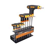 SET 10 CHIAVI TORX AD ELLE CON FORO T9 - T50 MANICO ERGONOMICO E SUPPORTO INCLUS