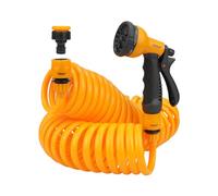 Hoteche Set di tubi per acqua da giardino, 15 m, tubo a spirale estensibile, tubo per acqua da giardino, Eva con 8 modalità per irrigazione piante, giardino e prato