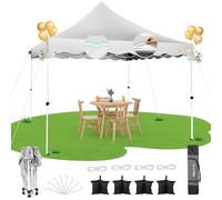 Hoteel Gazebo 3x3 Pieghevole Impermeabile, Gazebo Esterno Professionale Resistente con Sacco a Ruote e 4 Sacchi di Sabbia, Installazione Facile per Eventi Esterni, Matrimoni, UV 50+, Bianco