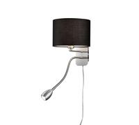 HOTEL APPLIQUE 2 LUCI LED + PARALUME NERO E14 20X23,5CM LED INCLUSO 3,1W 310 lm, 3.000K