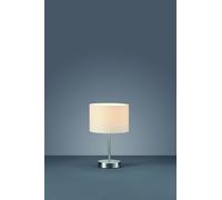 HOTEL LAMPADA DA TAVOLO ACCIAIO E PARALUME BIANCO H 32CM 1 LUCE ATTACCO E14