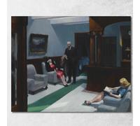 Hotel Lobby Lobby Dell'Hotel Edward Hopper, eho22 Quadro Stampato su Tela Fine Art, Intelaiato Pronto da Appendere, assemblato a Mano, 40x32 cm