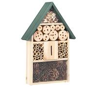 Hotel per insetti in legno di abete, 31 x 10 x 48 cm, con nidificatore e rifugio per farfalle e api, casetta protettiva resistente alle intemperie per giardino, balcone, terrazza, fiori selvatici e