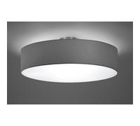 HOTEL PLAFONIERA D50 MODERNA BASE IN NICHEL CON PARALUME IN TESSUTO GRIGIO, NERO O BIANCO ATTACCO 3XE27