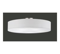 HOTEL PLAFONIERA D65 MODERNA BASE IN NICHEL PARALUME IN TESSUTO BIANCO-NERO-GRIGIO LAMPADINE 5XE27