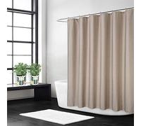 Hotel - Tenda da doccia in lino di lusso come 240 g/m², in tessuto resistente, per bagno con ganci, 240 x 200 cm